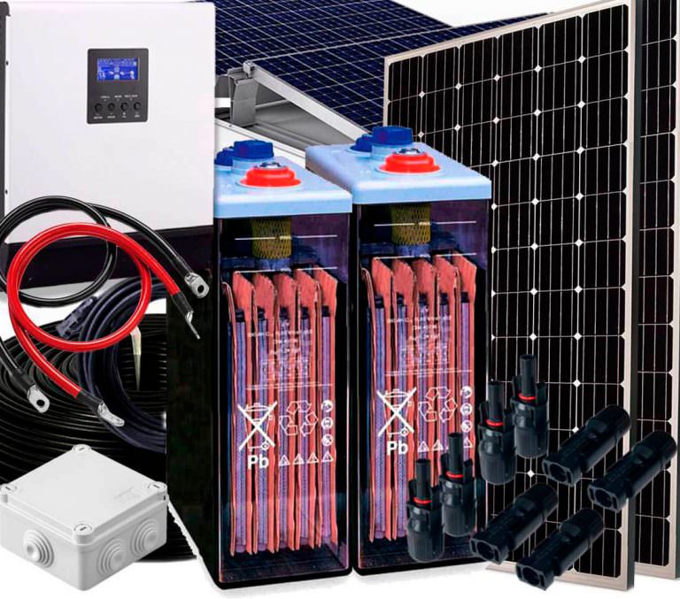 Tipos de kits solares aislados baterias madrid